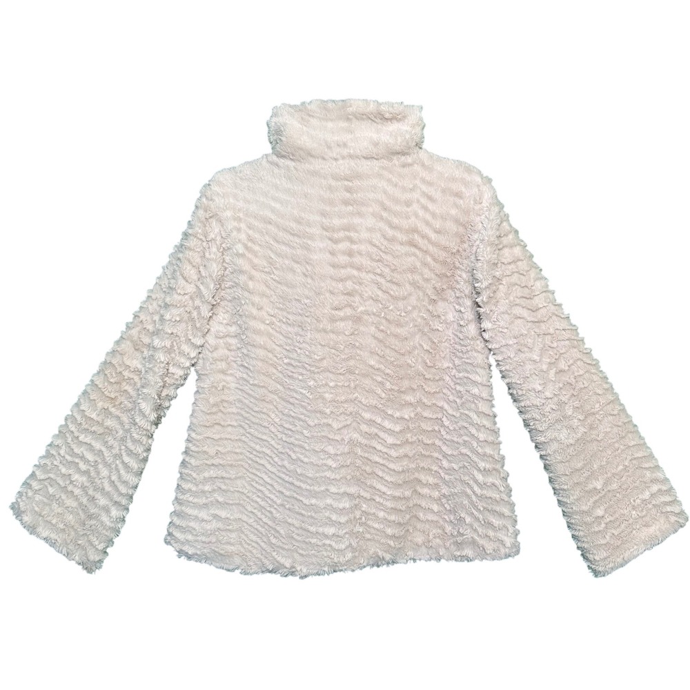 Patagonia Womens Jacket M Pelage Raschel Fleece Fur Wrap Asymmetrical Cream - Picture 10 of 13